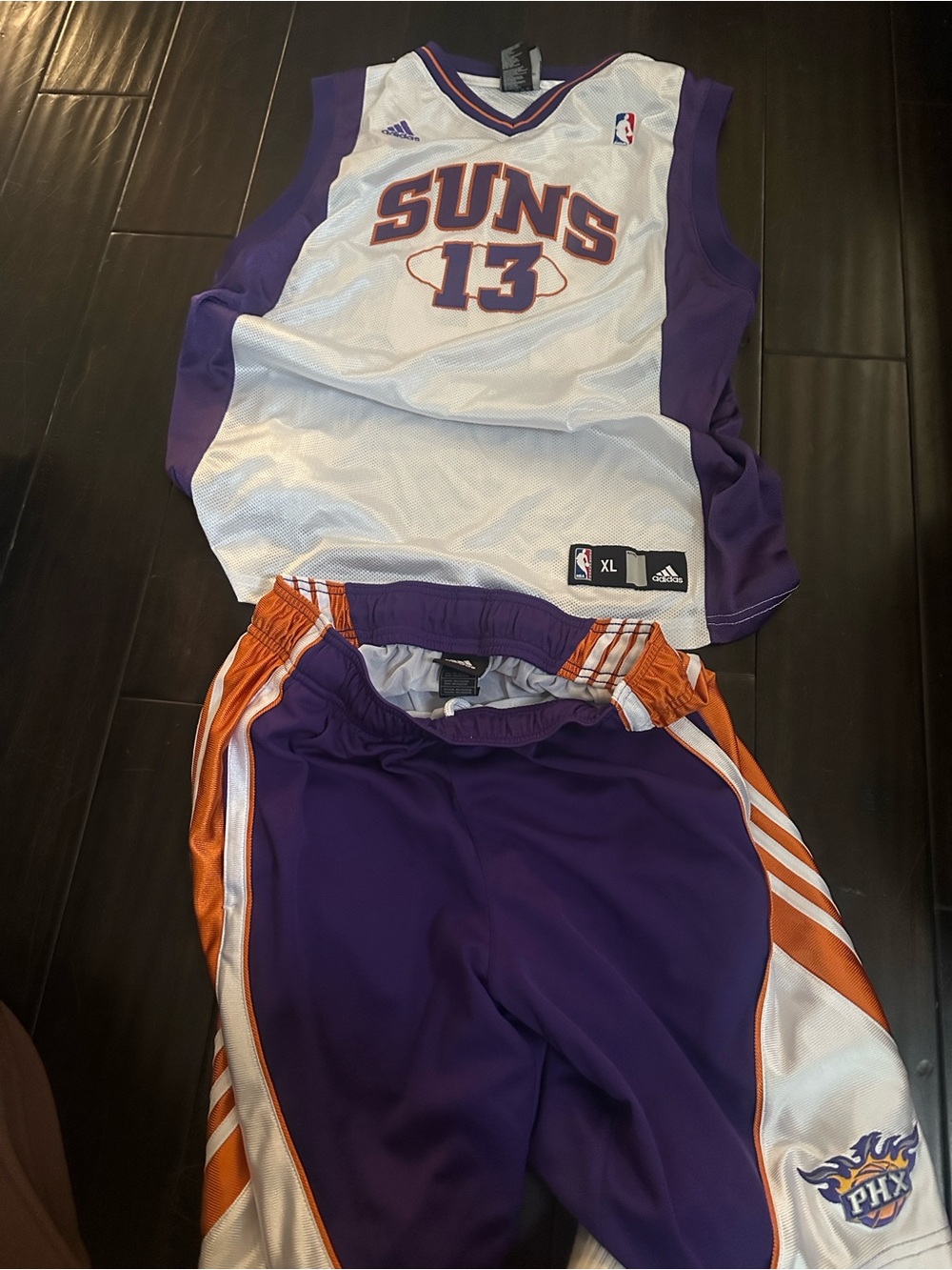 adidas Kids Suns 13 Purple White Orange Basketball Set